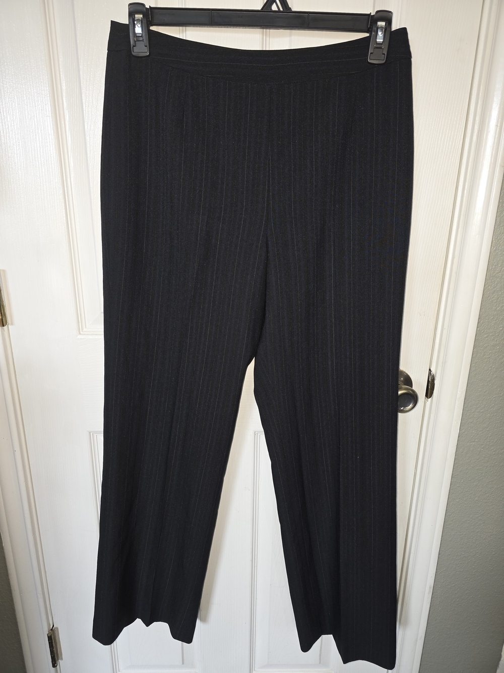 Le Suit Black Wide-Leg Pull-On Pants